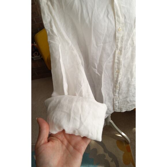 J.Crew womens Linen button-up lightweight White casual Coastal shirt - Picture 2 of 7